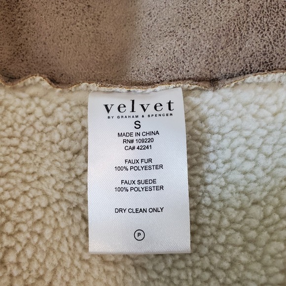 VELVET BY GRAHAM & SPENCER | FAUX SUEDE FUR SHERPA VEST OPEN FRONT SMALL - Picture 11 of 14